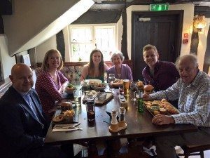 John and Enid with family on their Anniversary