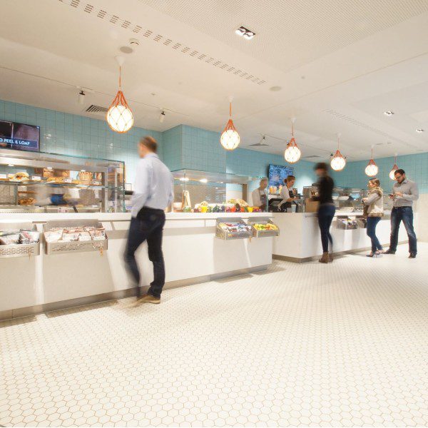 Servery counter within staff catering facility at a Global Financial Institution, Bournemouth. A C&C Catering Equipment Ltd installation from December 2016